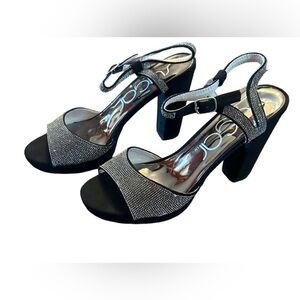 Sugar Prisila High Heel Dress Sandals Silver Rhinestone NWT